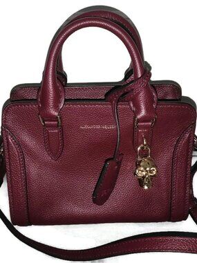Alexander McQueen Bordeaux Leather Padlock Bag